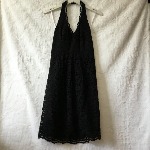 David’s Bridal Black Halter Top Laced Short Dress - Picture 12 of 16